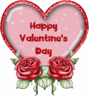 Czerwony napis Happy Valentine Day w pięknym sercu